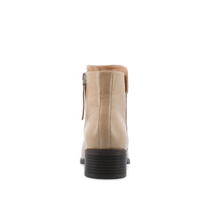 CAPPRI SQUARE-TOE BOOTIES IN VEGAN LEATHER - Tan PU