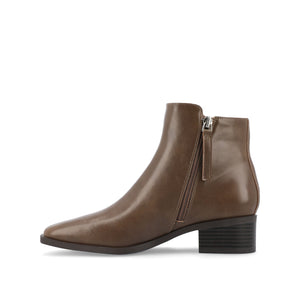CAPPRI SQUARE-TOE BOOTIES IN VEGAN LEATHER - Taupe PU