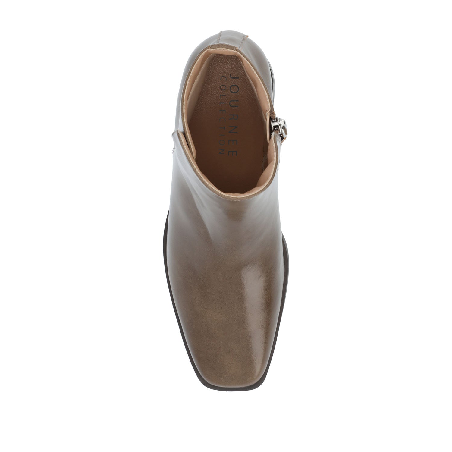 CAPPRI SQUARE-TOE BOOTIES IN VEGAN LEATHER - Taupe PU