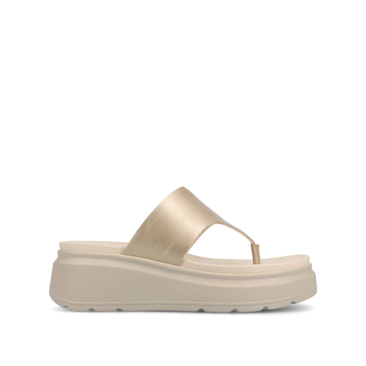 CARAH FLIP FLOP WEDGE SANDALS - Champagne