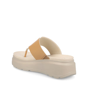 CARAH FLIP FLOP WEDGE SANDALS - Tan