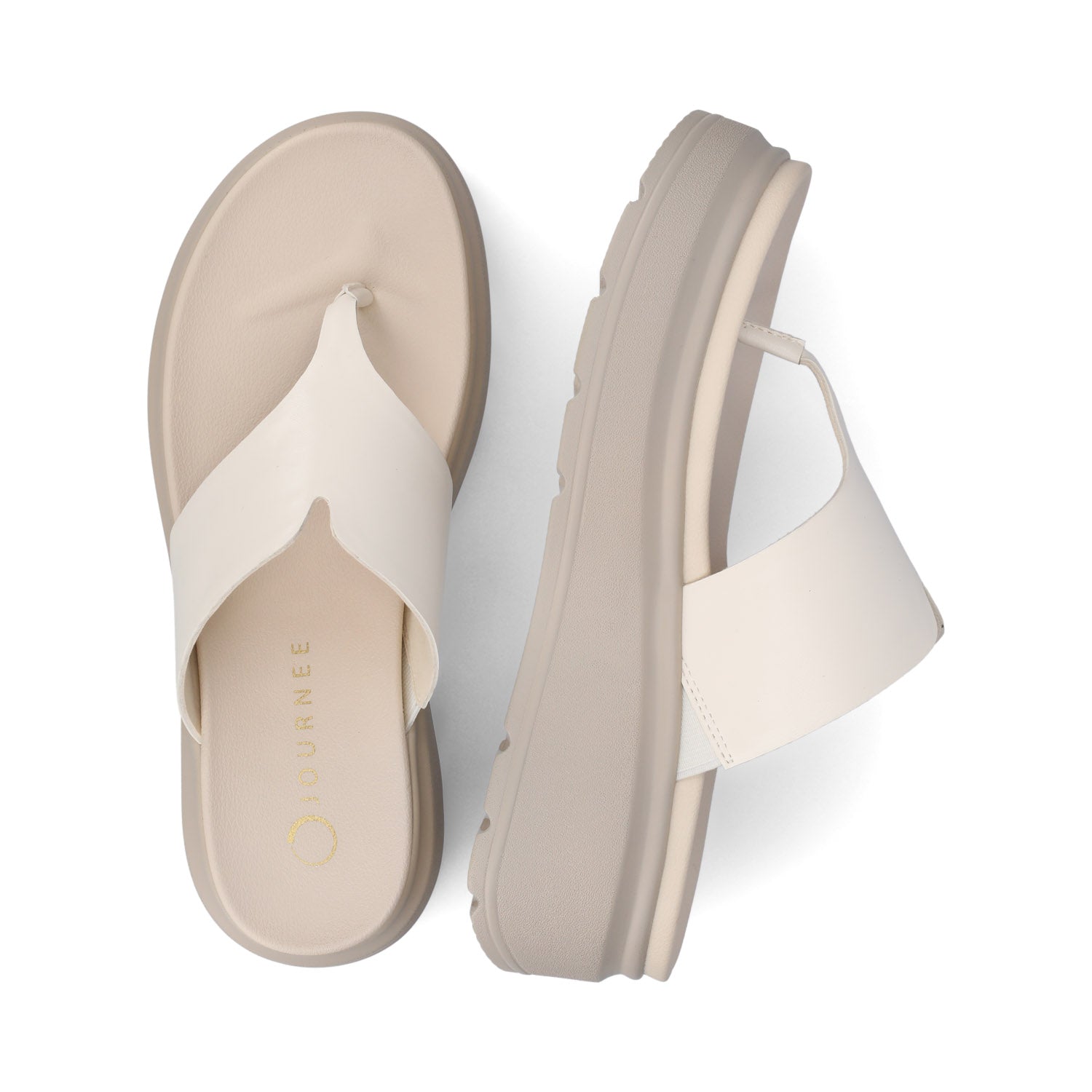 CARAH FLIP FLOP WEDGE SANDALS - White
