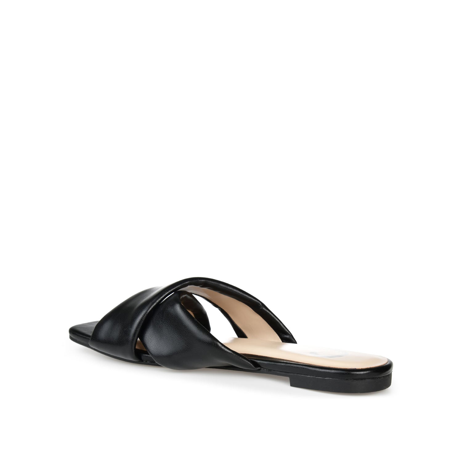 CARLOTTA SLIDE SANDALS IN VEGAN LEATHER - Black