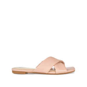 CARLOTTA SLIDE SANDALS IN VEGAN LEATHER - Blush
