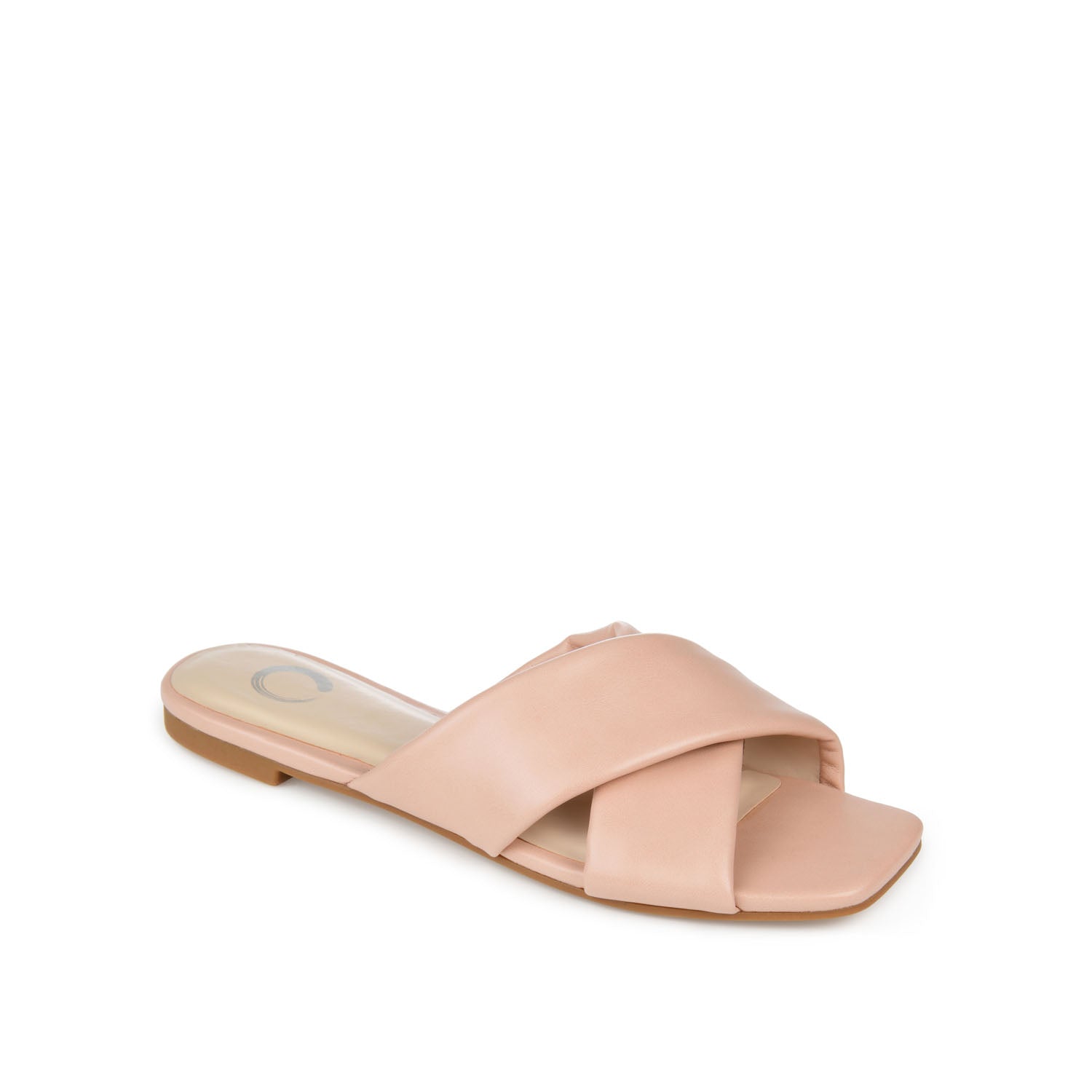 CARLOTTA SLIDE SANDALS IN VEGAN LEATHER - Blush