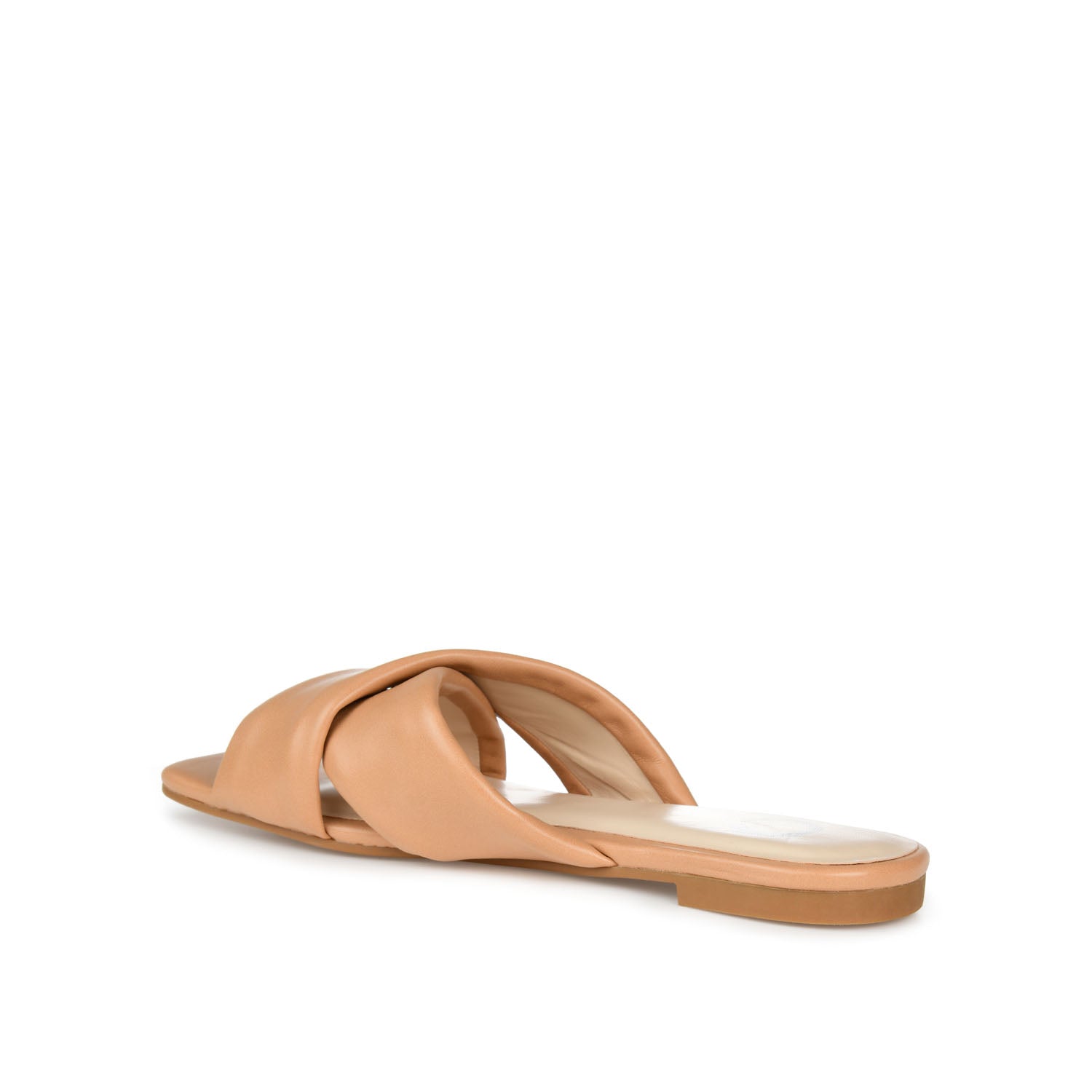 CARLOTTA SLIDE SANDALS IN VEGAN LEATHER - Tan