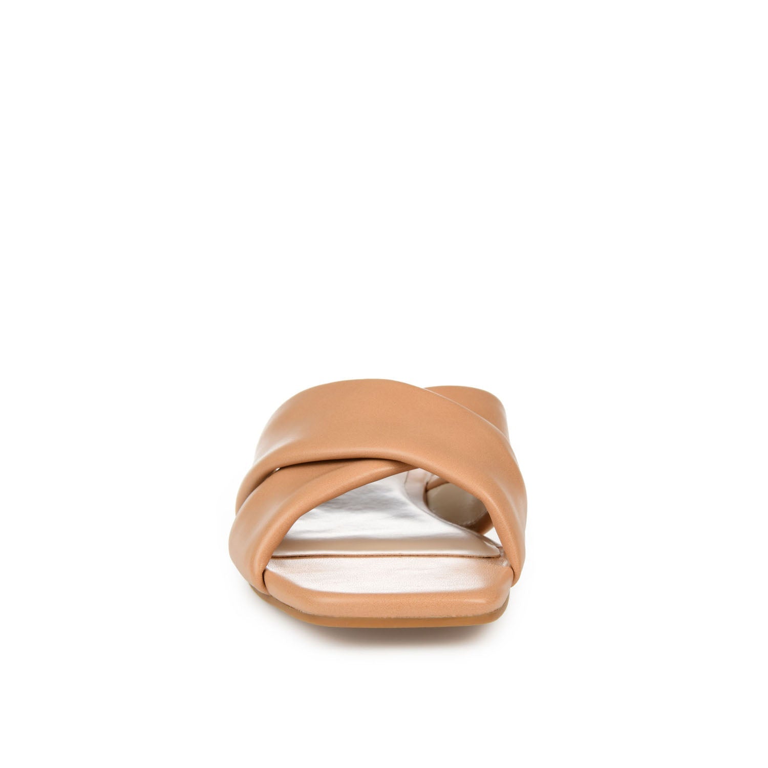 CARLOTTA SLIDE SANDALS IN VEGAN LEATHER - Tan