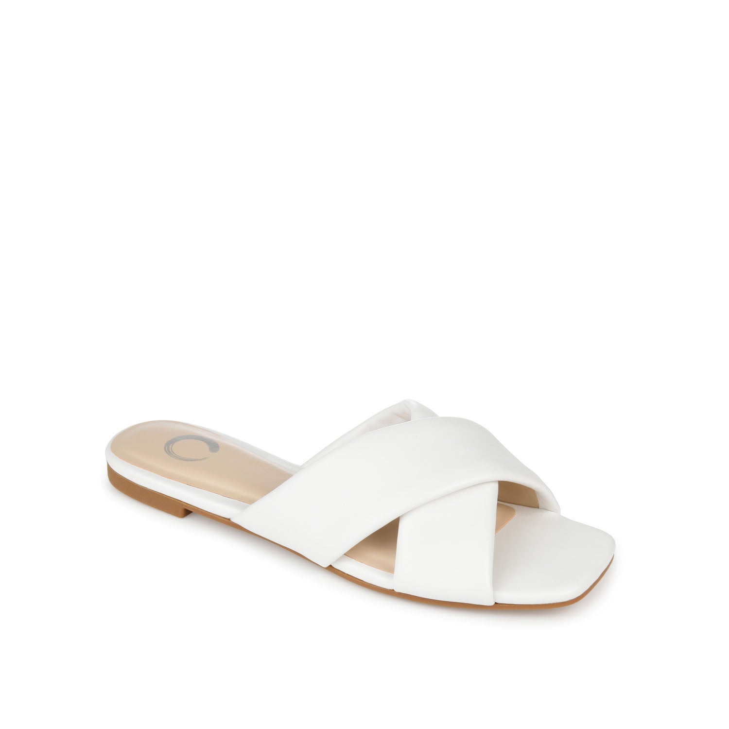 CARLOTTA SLIDE SANDALS IN VEGAN LEATHER - White