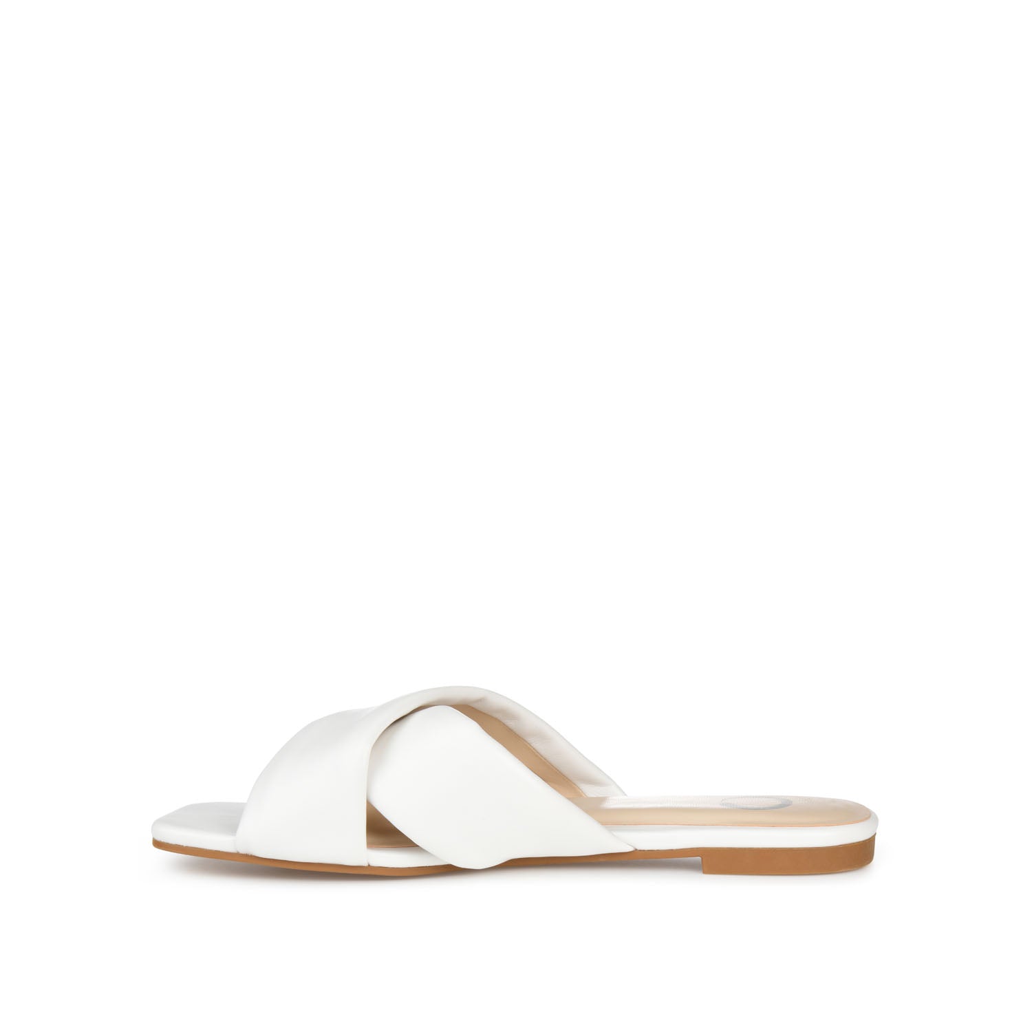 CARLOTTA SLIDE SANDALS IN VEGAN LEATHER - White