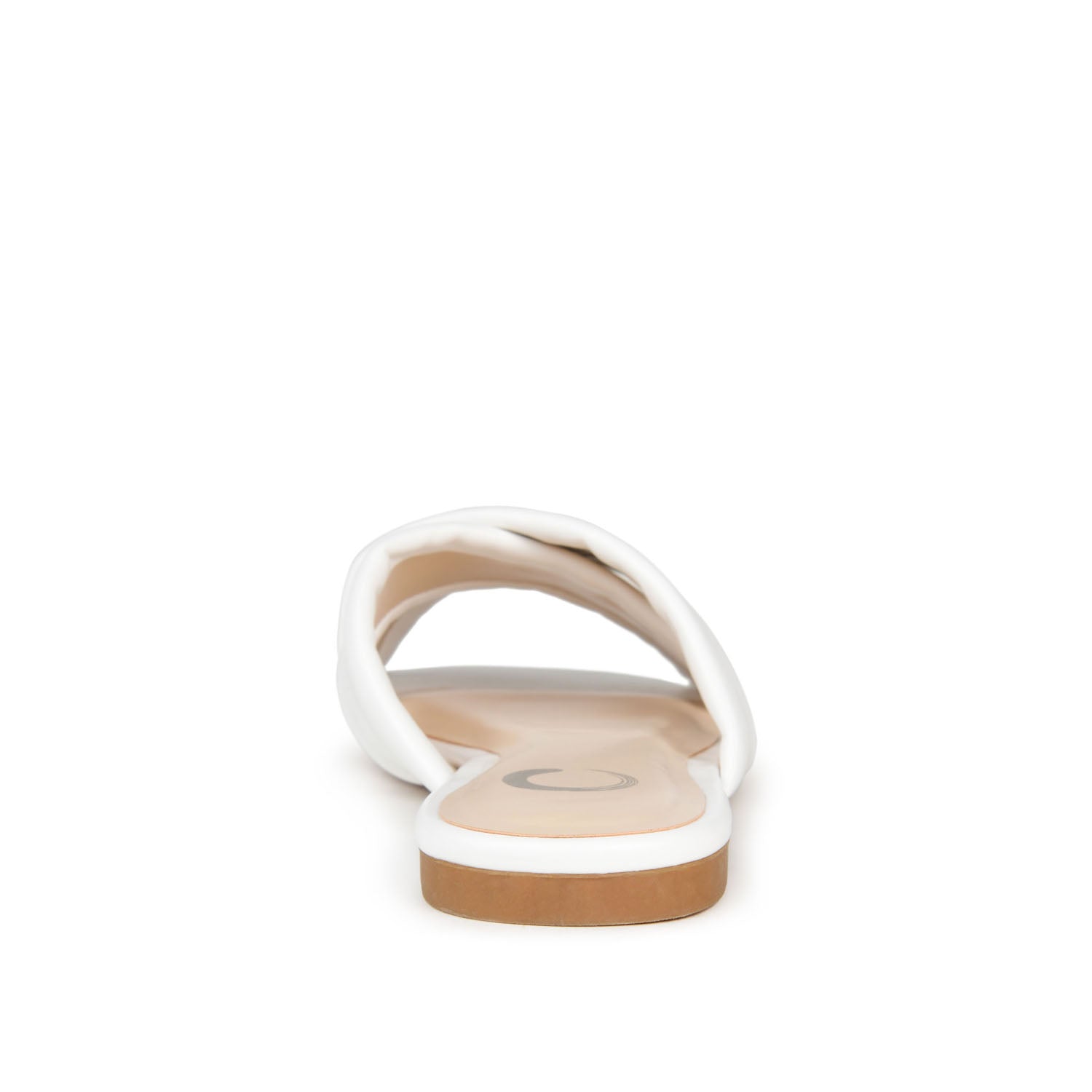 CARLOTTA SLIDE SANDALS IN VEGAN LEATHER - White