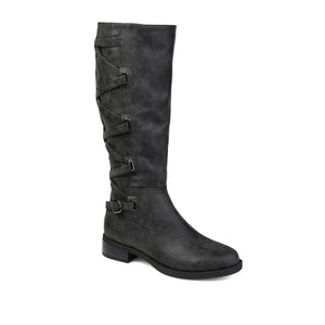 CARLY RIDING BOOTS IN X-WIDE CALF - Black PU