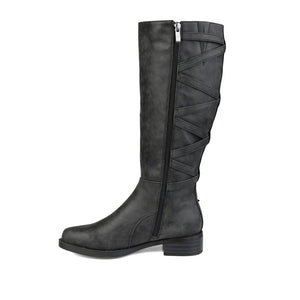 CARLY RIDING BOOTS IN X-WIDE CALF - Black PU