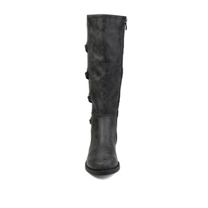 CARLY RIDING BOOTS IN WIDE CALF - Black PU
