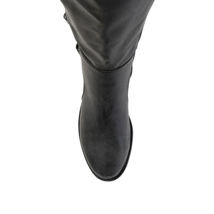 CARLY RIDING BOOTS IN WIDE CALF - Black PU