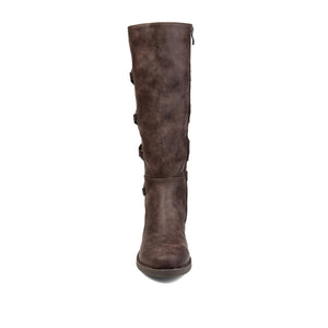 CARLY RIDING BOOTS IN VEGAN LEATHER - Brown PU