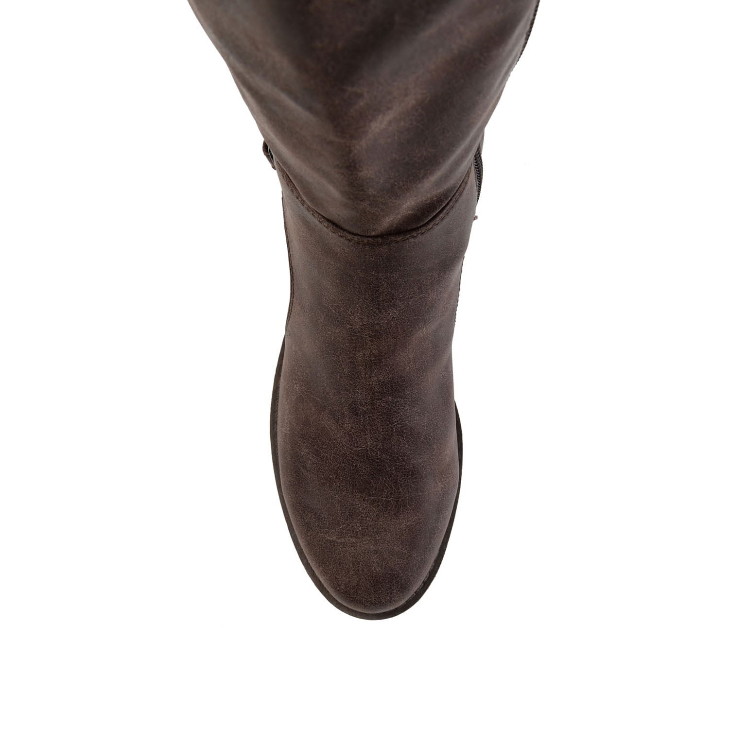 CARLY RIDING BOOTS IN VEGAN LEATHER - Brown PU