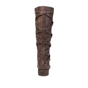 CARLY RIDING BOOTS IN X-WIDE CALF - Brown PU