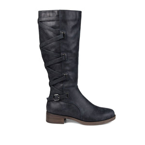CARLY RIDING BOOTS IN VEGAN LEATHER - Navy PU