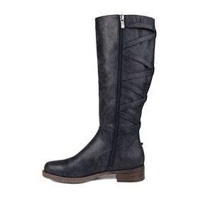 CARLY RIDING BOOTS IN X-WIDE CALF - Navy PU