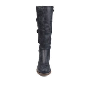 CARLY RIDING BOOTS IN X-WIDE CALF - Navy PU