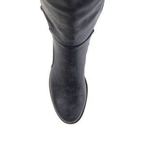 CARLY RIDING BOOTS IN WIDE CALF - Navy PU