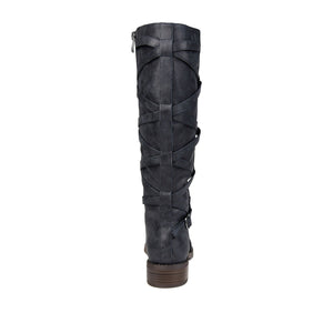 CARLY RIDING BOOTS IN X-WIDE CALF - Navy PU