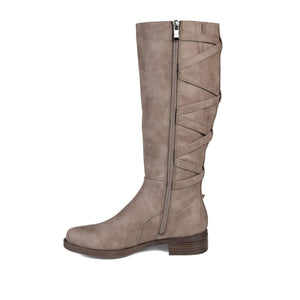 CARLY RIDING BOOTS IN VEGAN LEATHER - Taupe PU