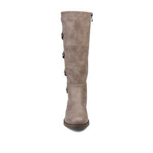 CARLY RIDING BOOTS IN WIDE CALF - Taupe PU