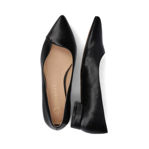CARMIN SLIP ON DRESS FLATS - Black PU