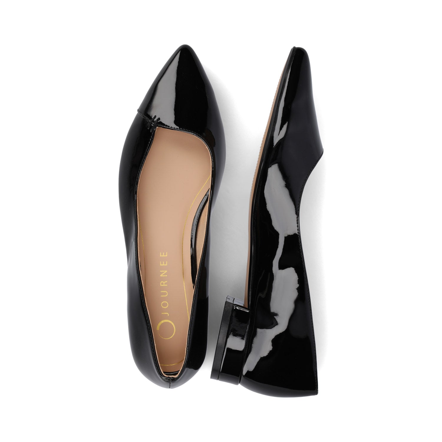 CARMIN SLIP ON DRESS FLATS - Black Patent