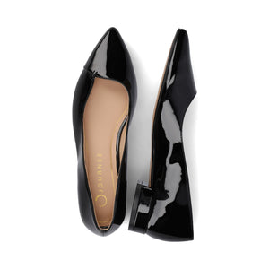 CARMIN SLIP ON DRESS FLATS - Black Patent
