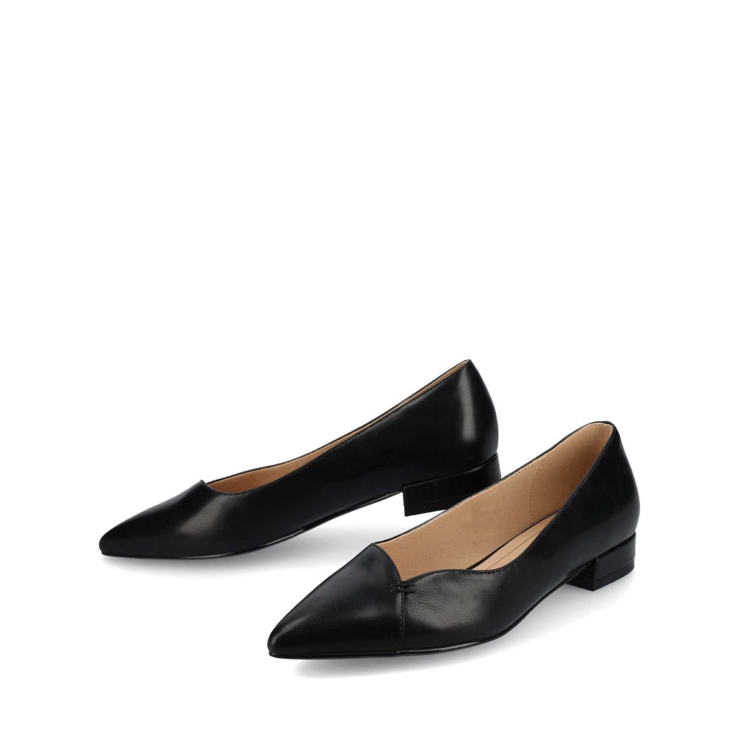CARMIN SLIP ON DRESS FLATS IN WIDE - Black PU