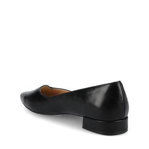 CARMIN SLIP ON DRESS FLATS IN WIDE - Black PU