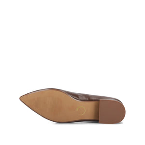 CARMIN SLIP ON DRESS FLATS IN WIDE - Chocolate PU
