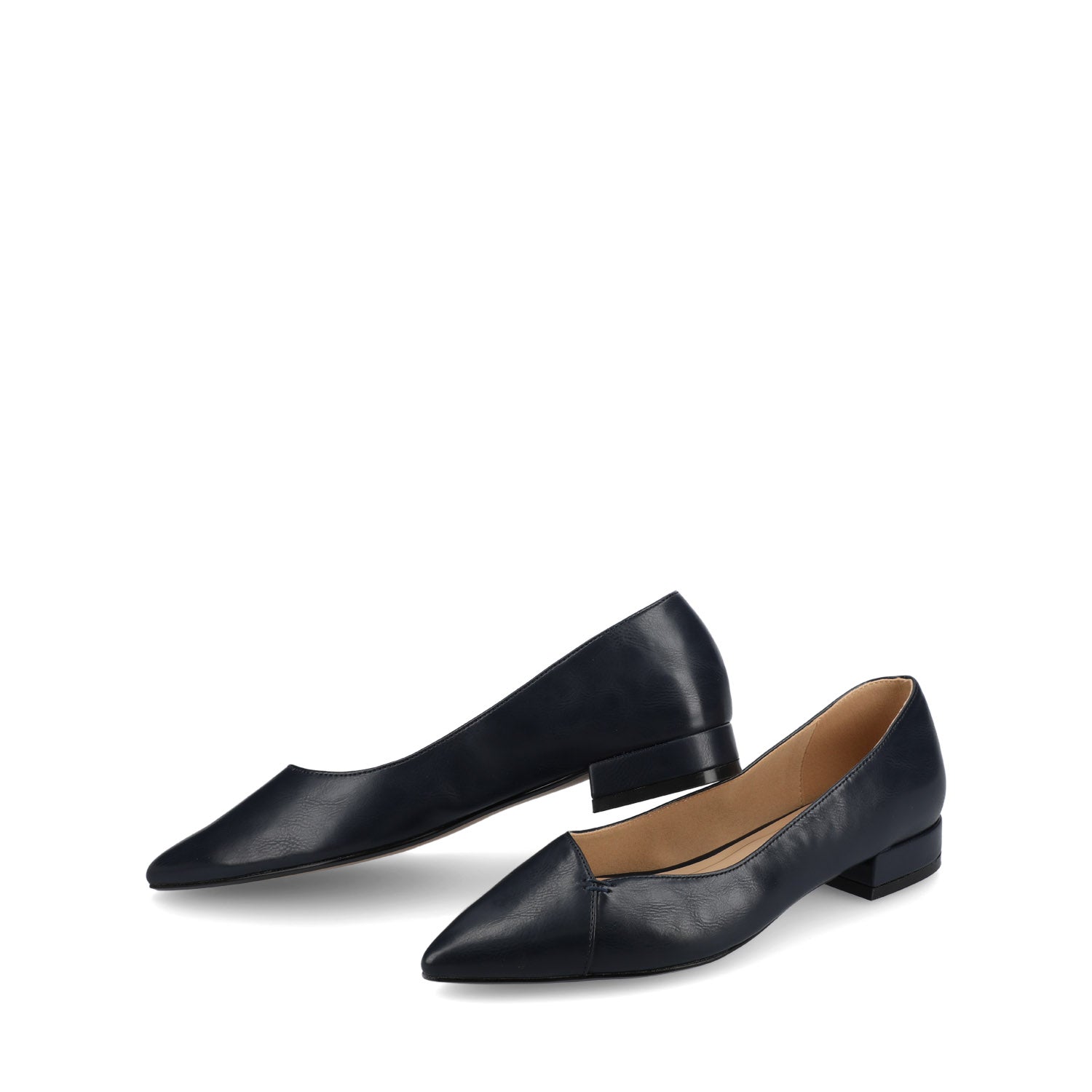 CARMIN SLIP ON DRESS FLATS IN WIDE - Navy PU