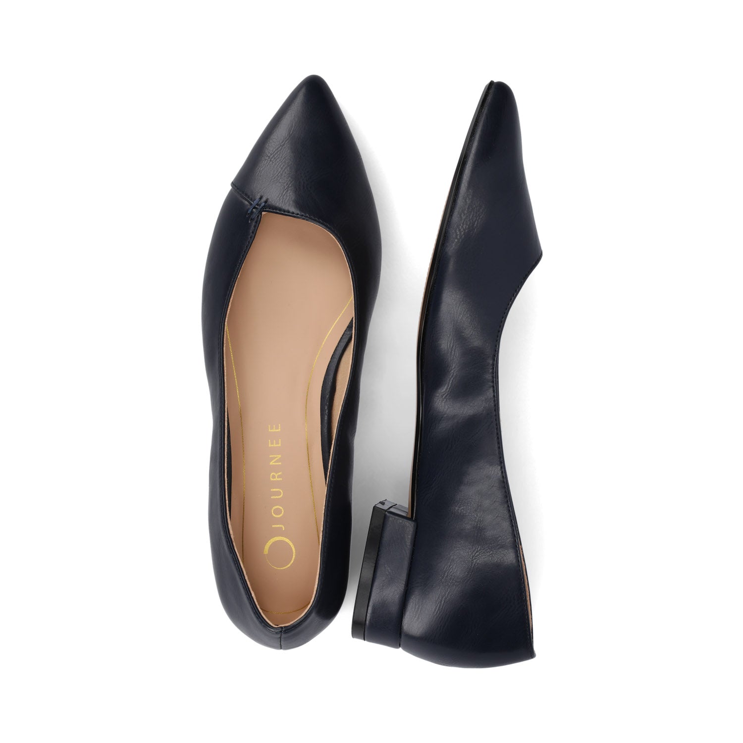 CARMIN SLIP ON DRESS FLATS IN WIDE - Navy PU