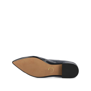 CARMIN SLIP ON DRESS FLATS IN WIDE - Navy PU