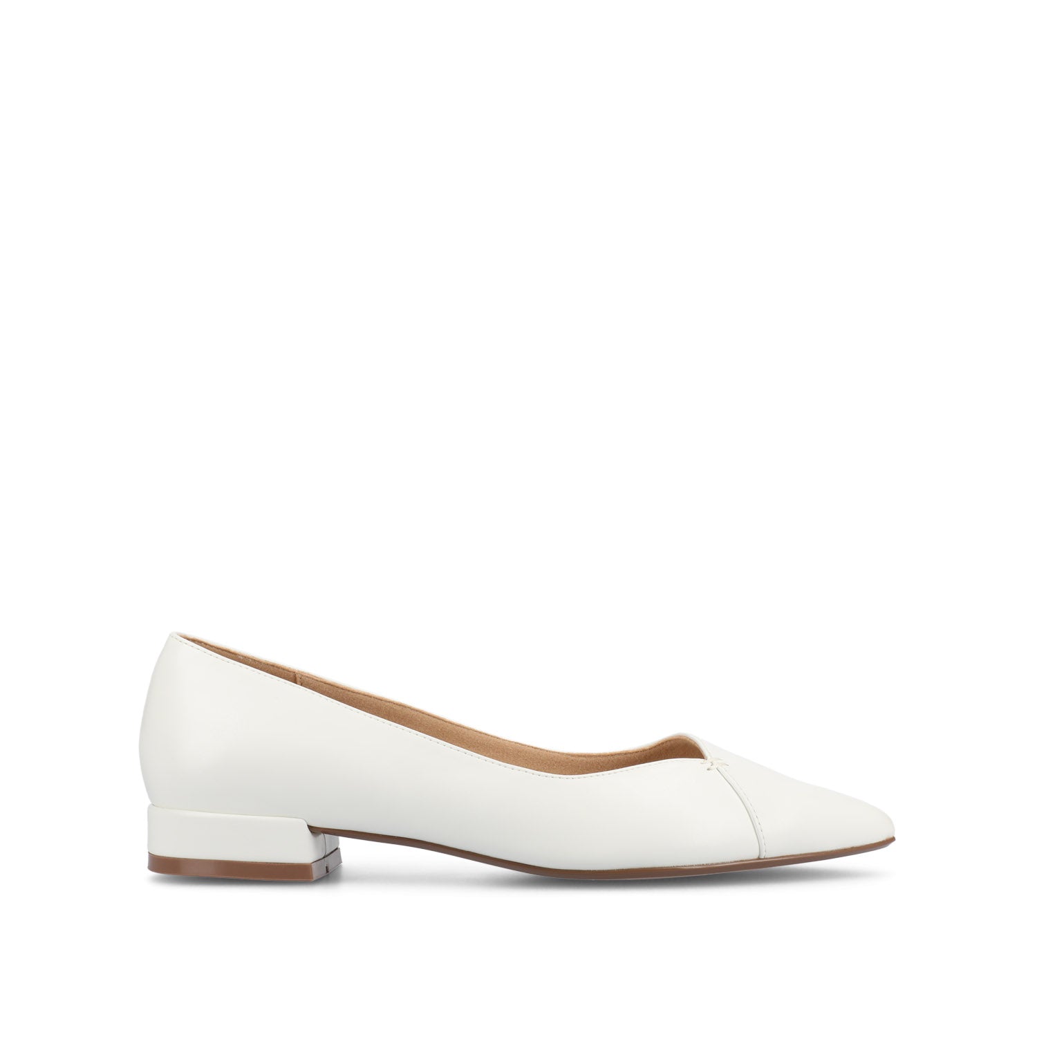 CARMIN SLIP ON DRESS FLATS IN WIDE - White PU