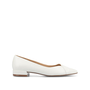 CARMIN SLIP ON DRESS FLATS IN WIDE - White PU