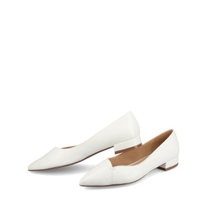 CARMIN SLIP ON DRESS FLATS IN WIDE - White PU
