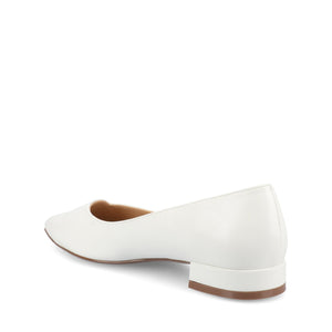 CARMIN SLIP ON DRESS FLATS IN WIDE - White PU