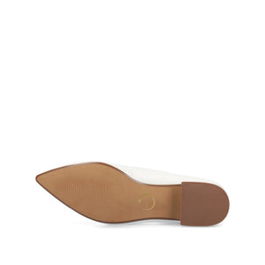 CARMIN SLIP ON DRESS FLATS - White PU