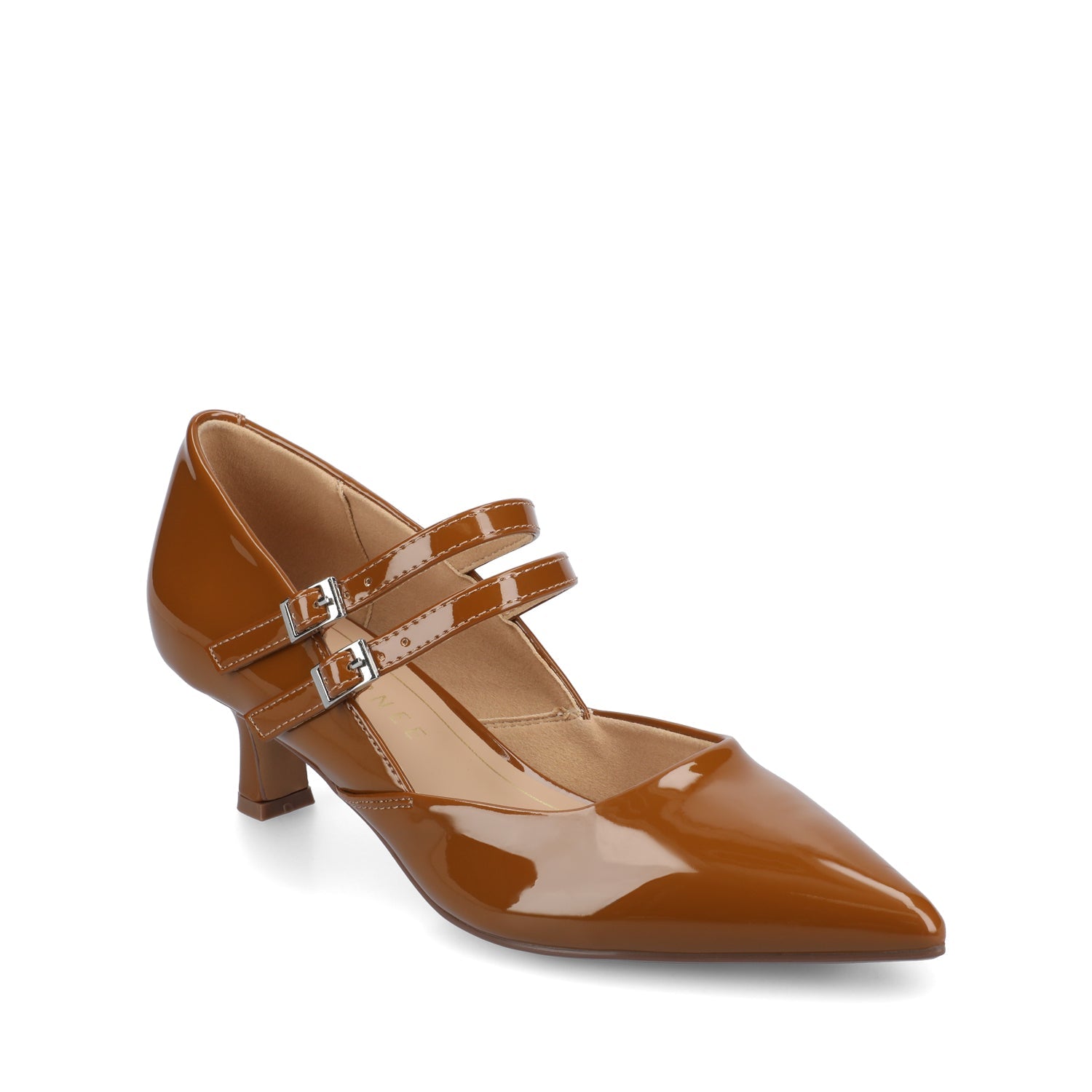 CARNATION MARY JANE PUMPS IN WIDE - Cognac