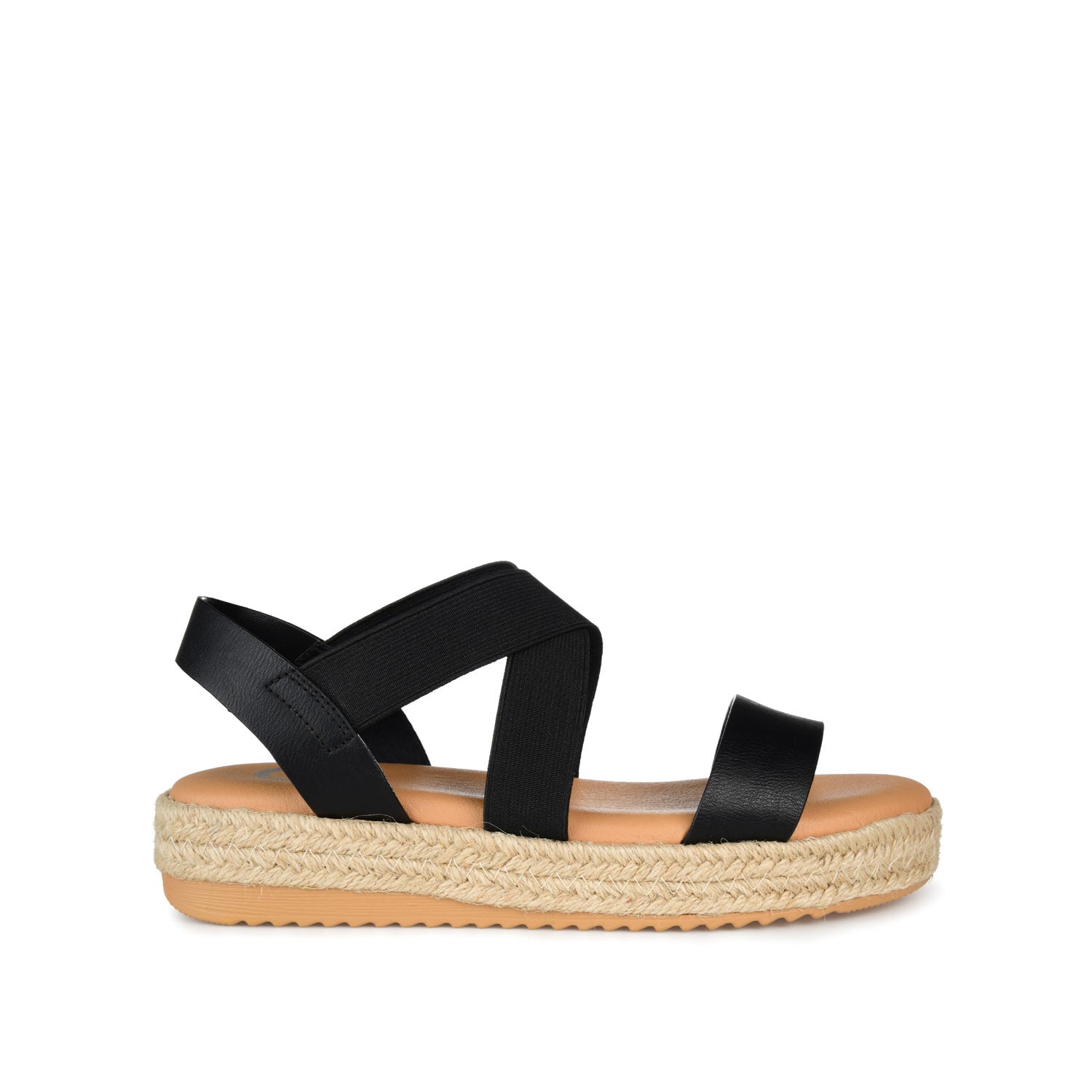 CAROLINE ESPADRILLE PLATFORM SANDALS - Black