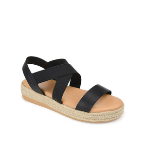 CAROLINE ESPADRILLE PLATFORM SANDALS - Black