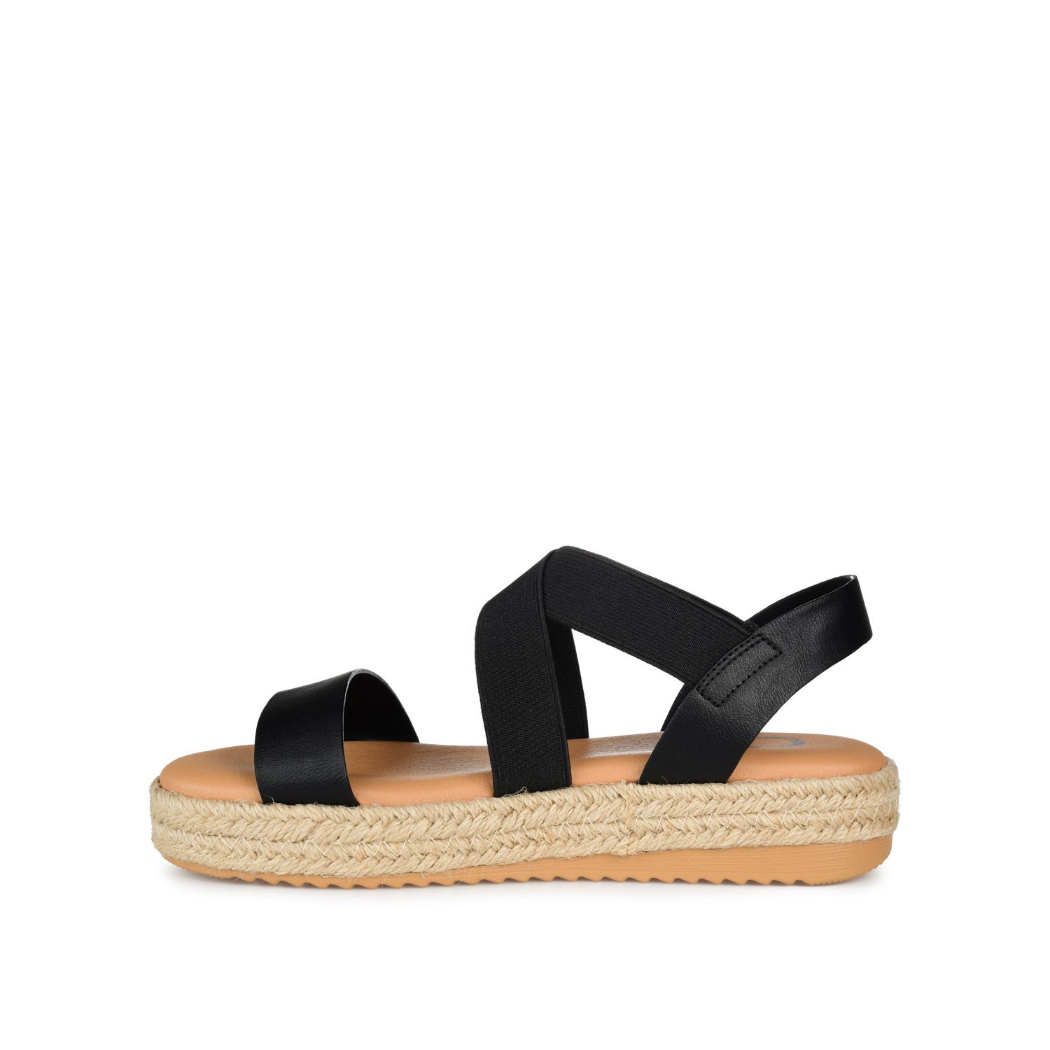CAROLINE ESPADRILLE PLATFORM SANDALS - Black