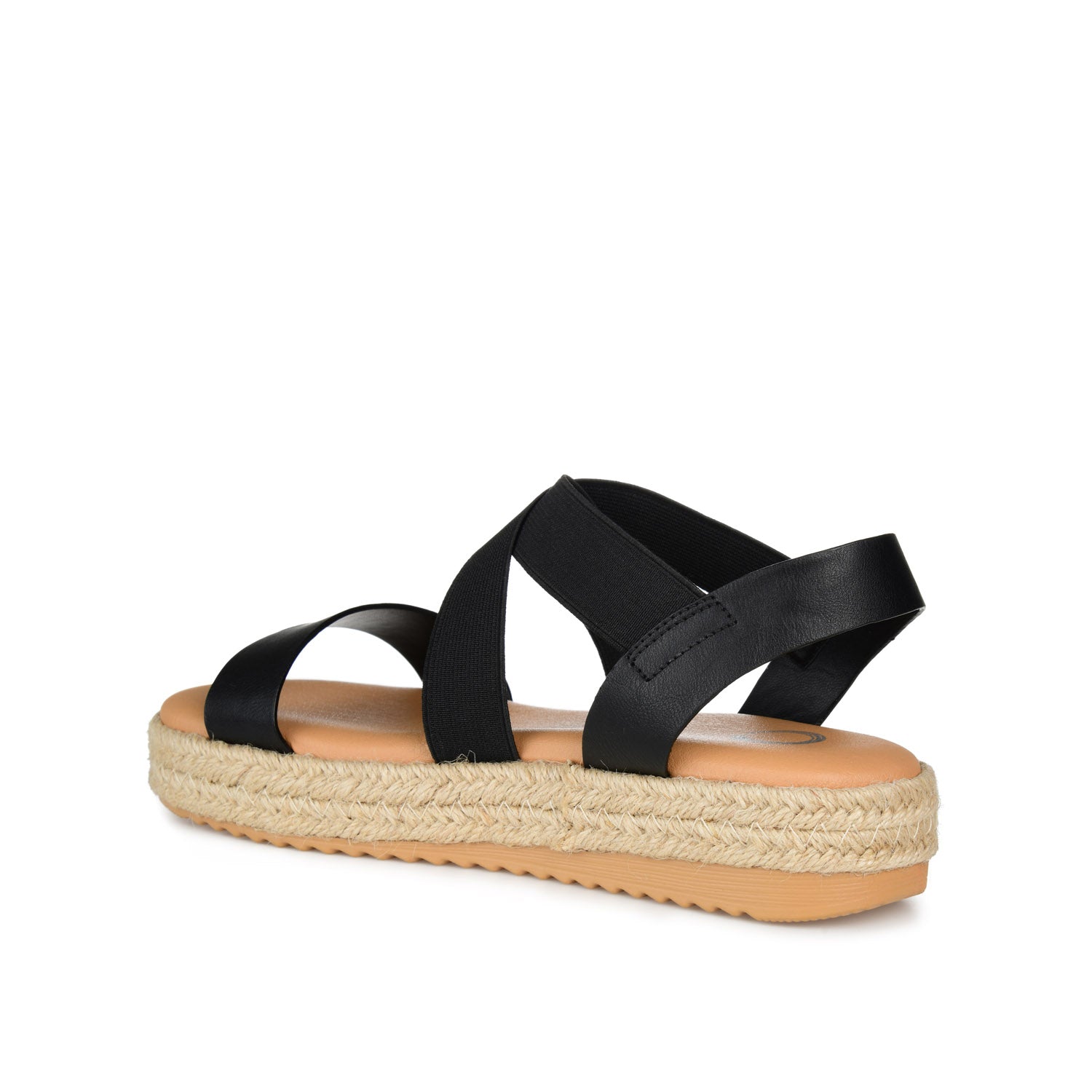 CAROLINE ESPADRILLE PLATFORM SANDALS - Black