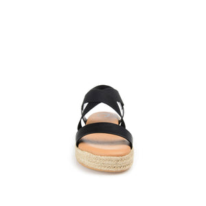 CAROLINE ESPADRILLE PLATFORM SANDALS - Black