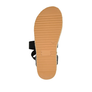 CAROLINE ESPADRILLE PLATFORM SANDALS - Black