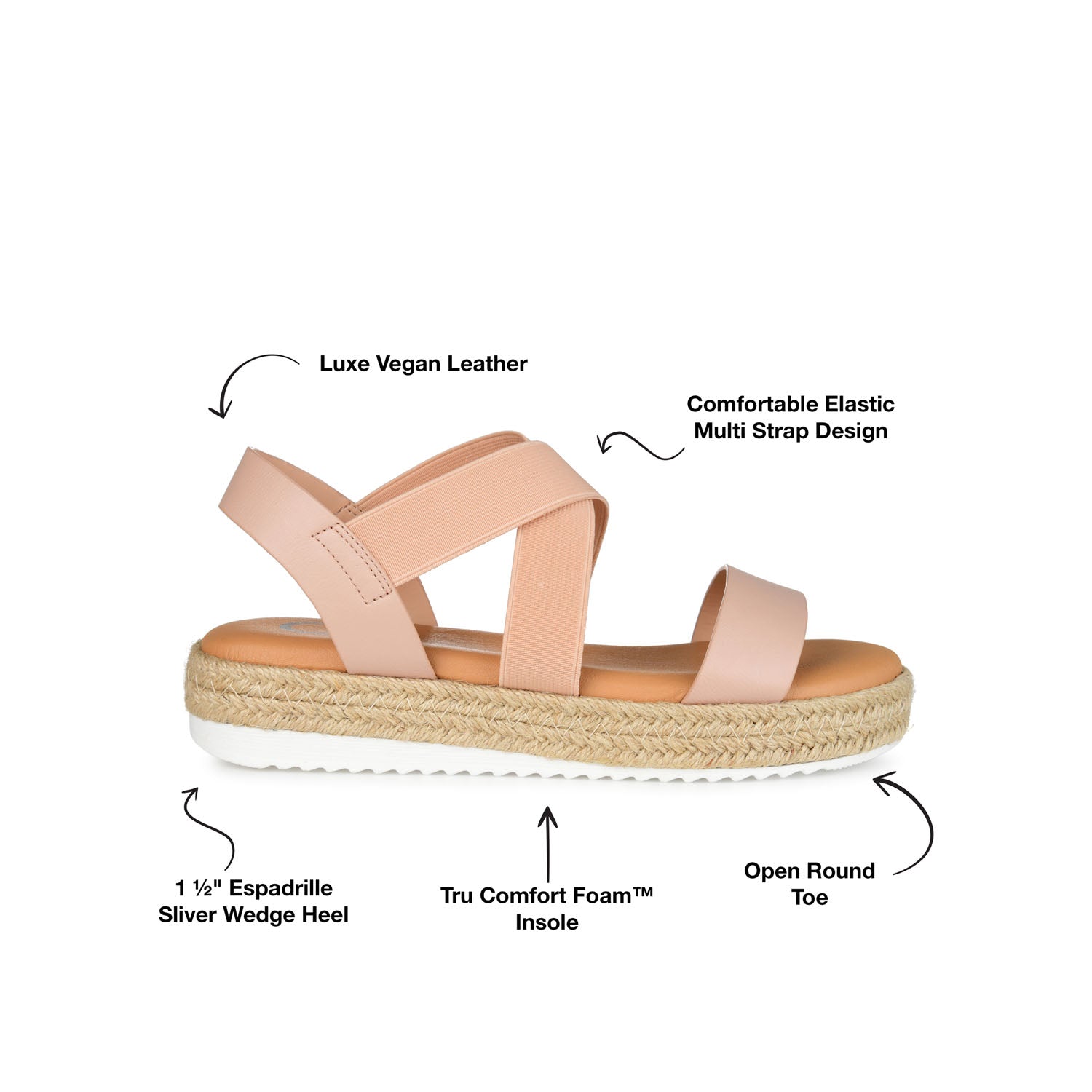 CAROLINE ESPADRILLE PLATFORM SANDALS - Blush